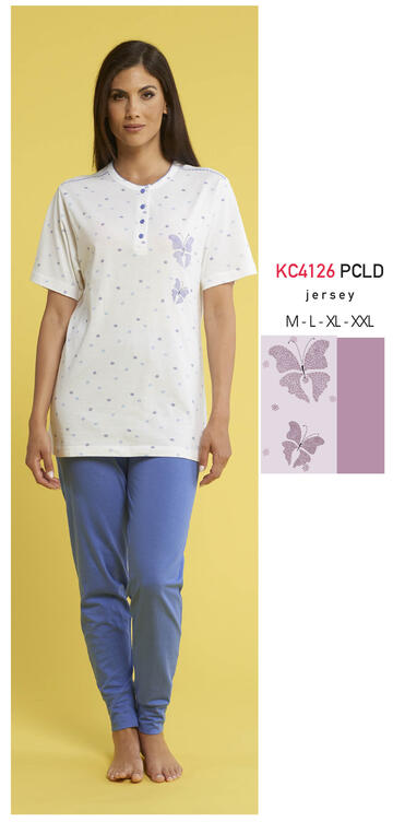 ART. KC4126 PCLD- pigiama donna m/m cotone kc4126 pcld - Fratelli Parenti